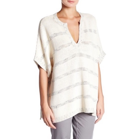 NWT VINCE Speckle Stitch Popover Sweater - Picture 1 of 8